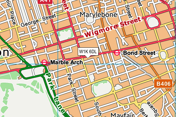 W1K 6DL map - OS VectorMap District (Ordnance Survey)