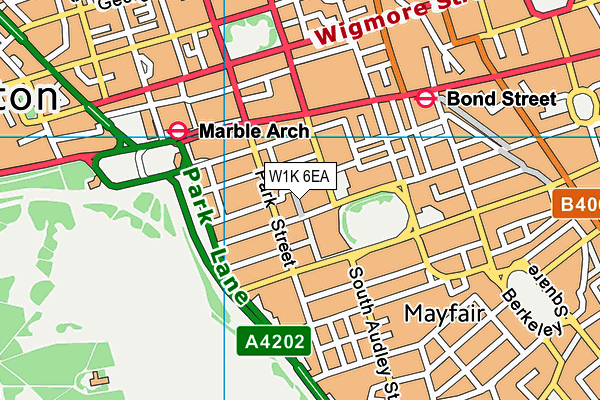 W1K 6EA map - OS VectorMap District (Ordnance Survey)