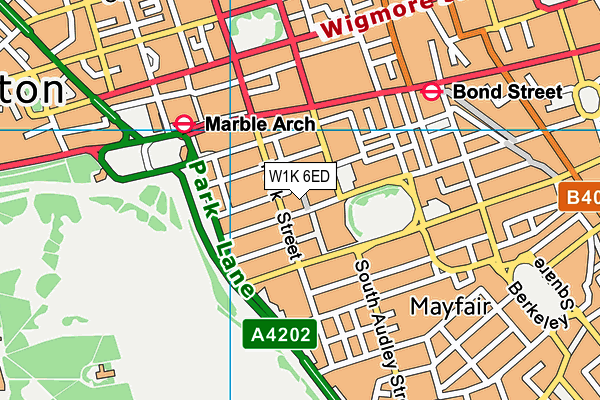 W1K 6ED map - OS VectorMap District (Ordnance Survey)