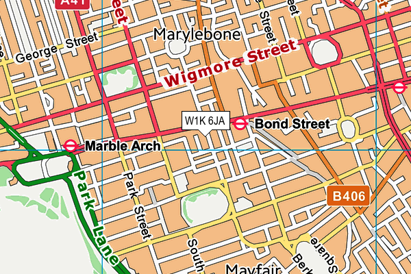 W1K 6JA map - OS VectorMap District (Ordnance Survey)