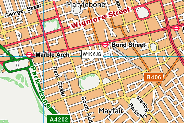 W1K 6JG map - OS VectorMap District (Ordnance Survey)