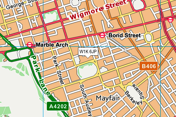 W1K 6JP map - OS VectorMap District (Ordnance Survey)