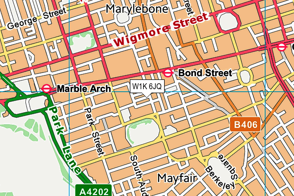 W1K 6JQ map - OS VectorMap District (Ordnance Survey)