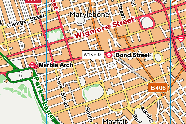W1K 6JX map - OS VectorMap District (Ordnance Survey)