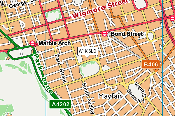 W1K 6LD map - OS VectorMap District (Ordnance Survey)