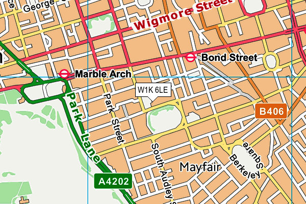W1K 6LE map - OS VectorMap District (Ordnance Survey)
