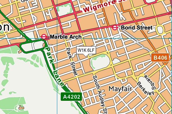 W1K 6LF map - OS VectorMap District (Ordnance Survey)