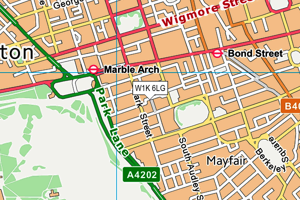 W1K 6LG map - OS VectorMap District (Ordnance Survey)