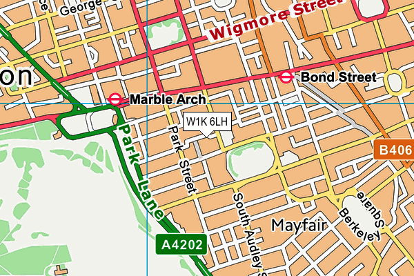 W1K 6LH map - OS VectorMap District (Ordnance Survey)