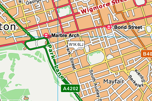 W1K 6LJ map - OS VectorMap District (Ordnance Survey)