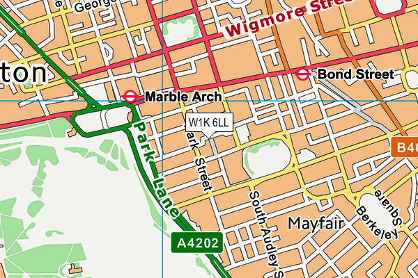 W1K 6LL map - OS VectorMap District (Ordnance Survey)