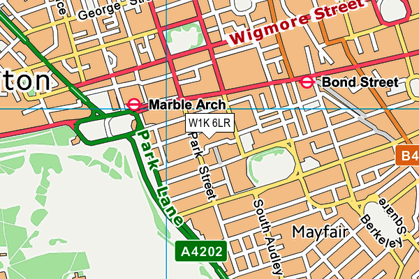 W1K 6LR map - OS VectorMap District (Ordnance Survey)