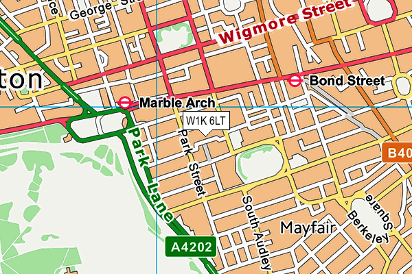 W1K 6LT map - OS VectorMap District (Ordnance Survey)