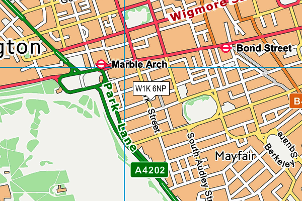 W1K 6NP map - OS VectorMap District (Ordnance Survey)