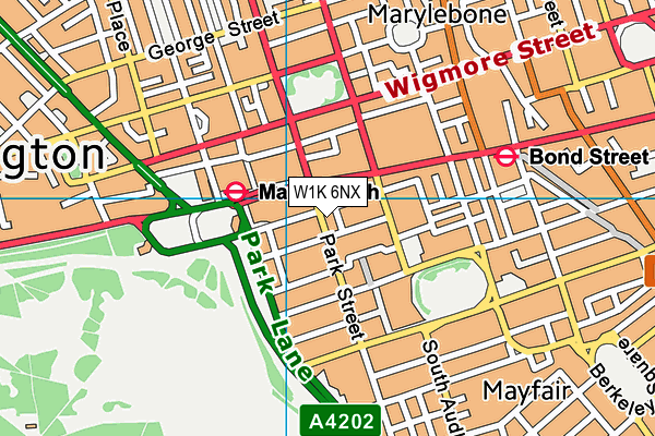 W1K 6NX map - OS VectorMap District (Ordnance Survey)