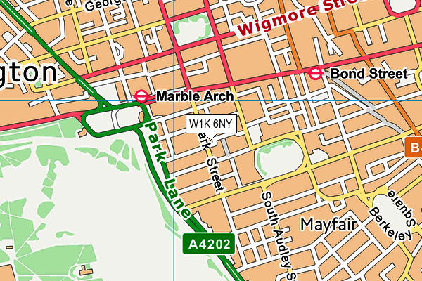 W1K 6NY map - OS VectorMap District (Ordnance Survey)