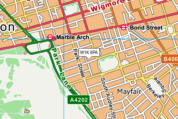 W1K 6PA map - OS VectorMap District (Ordnance Survey)