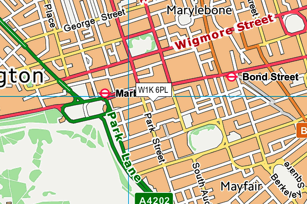 W1K 6PL map - OS VectorMap District (Ordnance Survey)