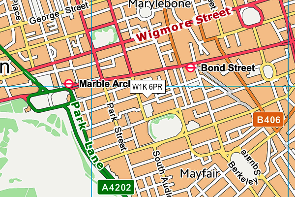 W1K 6PR map - OS VectorMap District (Ordnance Survey)