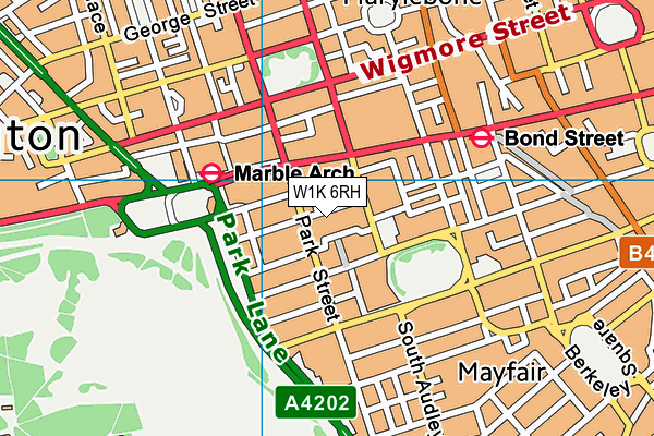 W1K 6RH map - OS VectorMap District (Ordnance Survey)