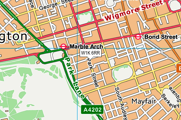 W1K 6RR map - OS VectorMap District (Ordnance Survey)