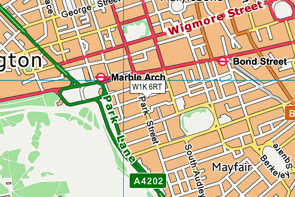 W1K 6RT map - OS VectorMap District (Ordnance Survey)