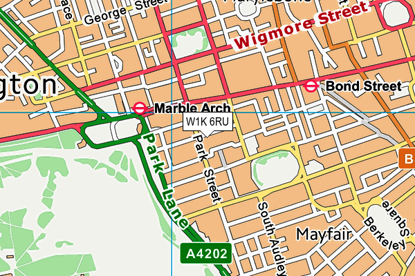 W1K 6RU map - OS VectorMap District (Ordnance Survey)