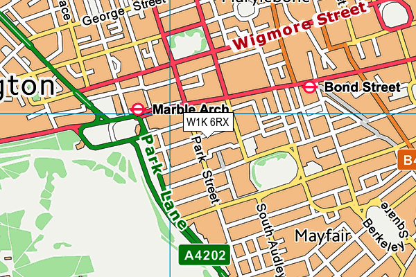 W1K 6RX map - OS VectorMap District (Ordnance Survey)