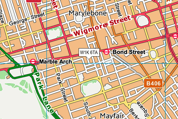 W1K 6TA map - OS VectorMap District (Ordnance Survey)