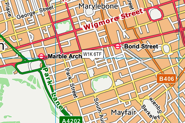 W1K 6TF map - OS VectorMap District (Ordnance Survey)