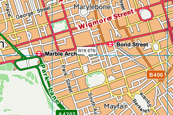 W1K 6TN map - OS VectorMap District (Ordnance Survey)