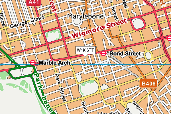 W1K 6TT map - OS VectorMap District (Ordnance Survey)