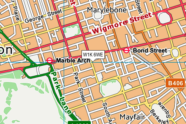 W1K 6WE map - OS VectorMap District (Ordnance Survey)