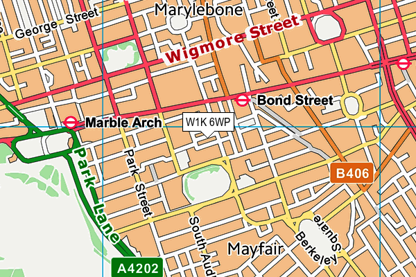 W1K 6WP map - OS VectorMap District (Ordnance Survey)