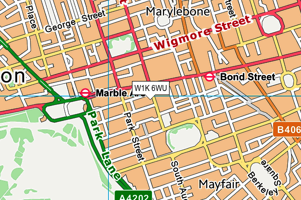 W1K 6WU map - OS VectorMap District (Ordnance Survey)