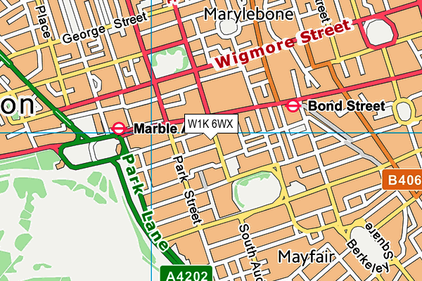 W1K 6WX map - OS VectorMap District (Ordnance Survey)