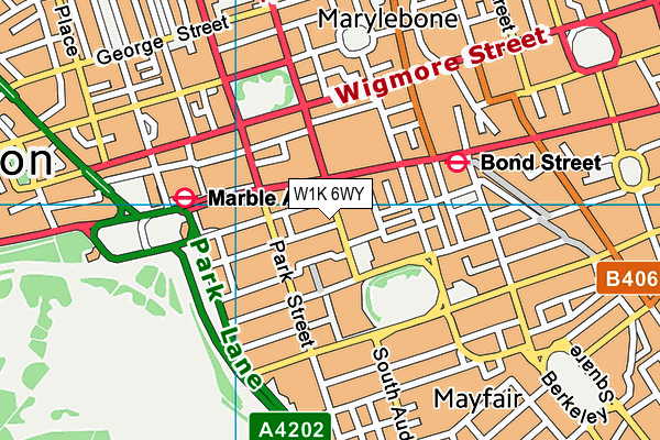 W1K 6WY map - OS VectorMap District (Ordnance Survey)