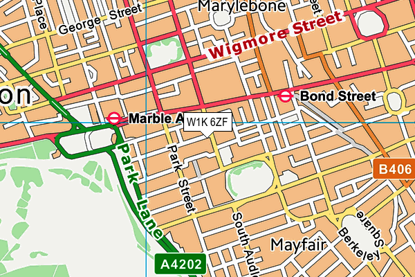 W1K 6ZF map - OS VectorMap District (Ordnance Survey)