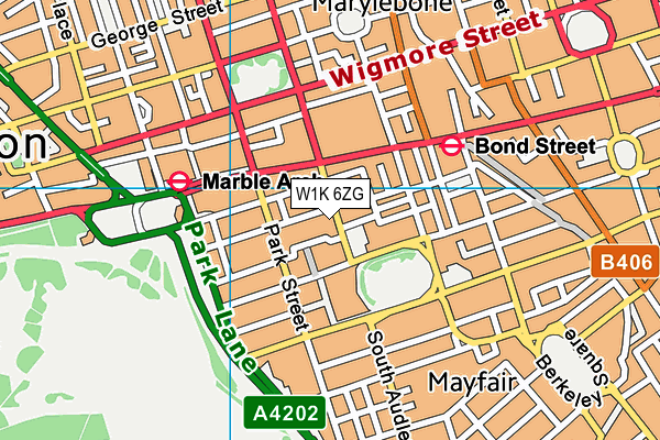 W1K 6ZG map - OS VectorMap District (Ordnance Survey)