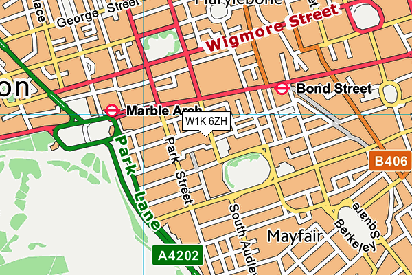 W1K 6ZH map - OS VectorMap District (Ordnance Survey)