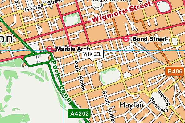 W1K 6ZL map - OS VectorMap District (Ordnance Survey)