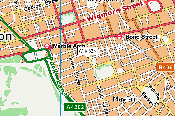 W1K 6ZN map - OS VectorMap District (Ordnance Survey)