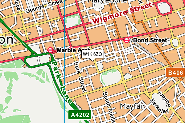 W1K 6ZQ map - OS VectorMap District (Ordnance Survey)