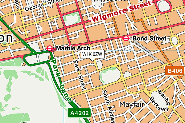 W1K 6ZW map - OS VectorMap District (Ordnance Survey)
