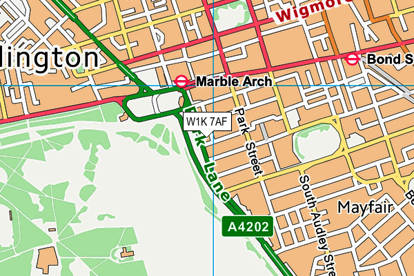 W1K 7AF map - OS VectorMap District (Ordnance Survey)