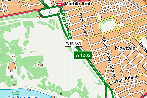 W1K 7AN map - OS VectorMap District (Ordnance Survey)