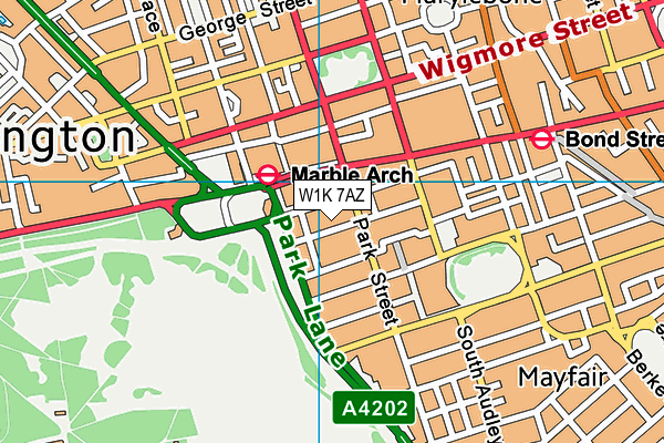 W1K 7AZ map - OS VectorMap District (Ordnance Survey)