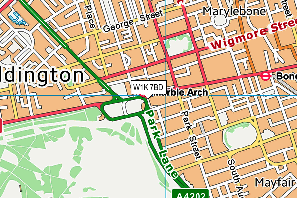 W1K 7BD map - OS VectorMap District (Ordnance Survey)