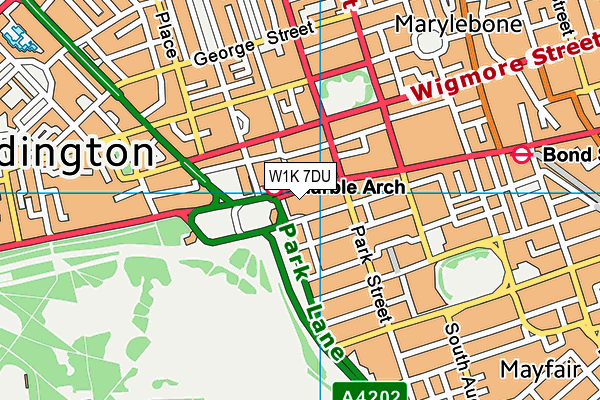 W1K 7DU map - OS VectorMap District (Ordnance Survey)