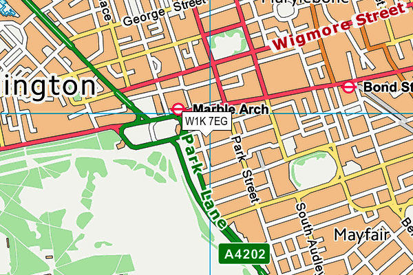 W1K 7EG map - OS VectorMap District (Ordnance Survey)